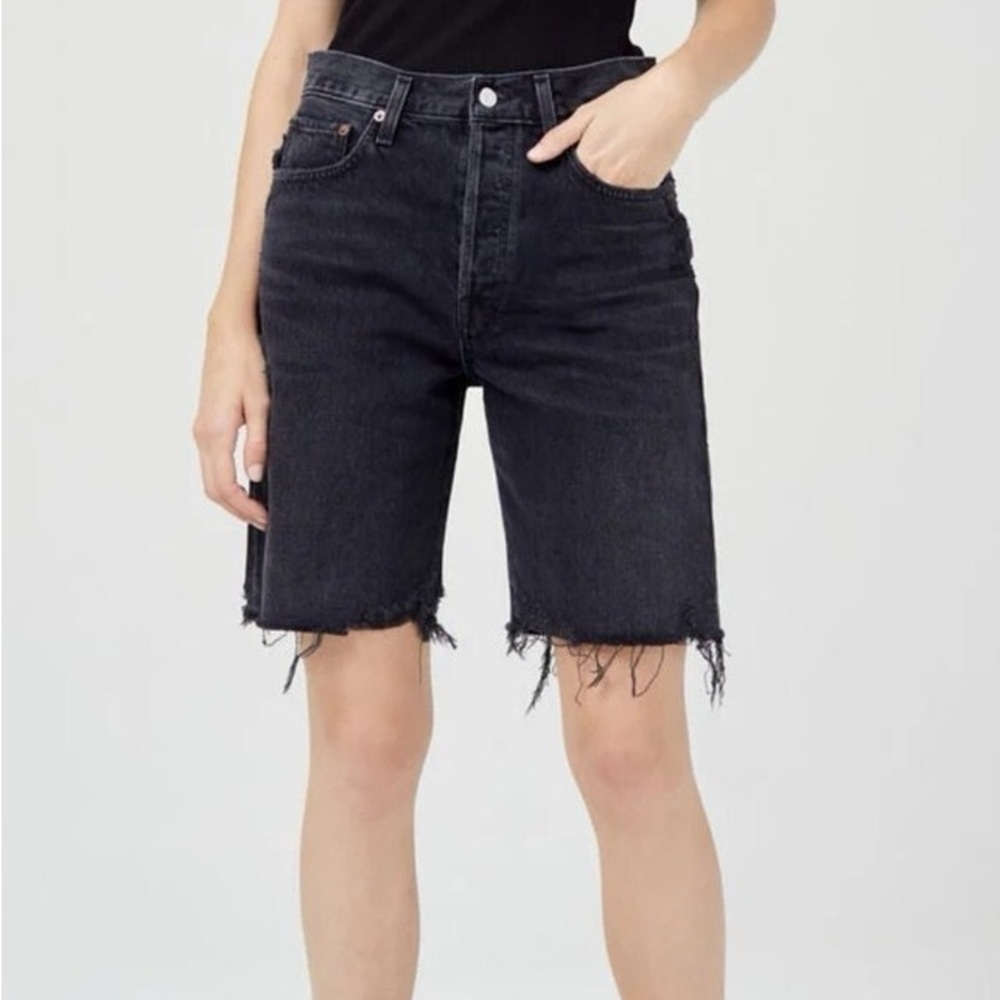 Agolde Ira Black Denim Shorts